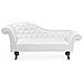 Chaise Longue Vintage Sinistra In Pelle Sintetica Bianca Lattes - Foto miniatura 6