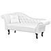 Chaise Longue Vintage Sinistra In Pelle Sintetica Bianca Lattes - Foto miniatura 3