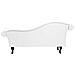 Chaise Longue Vintage Sinistra In Pelle Sintetica Bianca Lattes - Foto miniatura 25