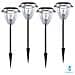 Luce Led Solare Da Giardino 6500k Lampioncino In Acciaio 4 Pezzi - Foto miniatura 1