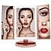 Illuminato Vanity Specchio Di Trucco 1x 2x 3x Ingrandimento Trifold Con 36 Led Luci Touch Screen E Usb Di Ricarica 180 Gradi Supporto Regolabile Per Controsoffitto Cosmetico Di Trucco Mirror (in Oro Rosa)  - Foto miniatura 3