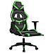 Sedia Da Gaming Massaggio Poggiapiedi Nero E Verde Similpelle - Foto miniatura 4