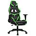Sedia Da Gaming Massaggio Poggiapiedi Nero E Verde Similpelle - Foto miniatura 2