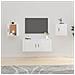 Mobili Porta Tv A Parete 2 Pz Bianco Lucido 40x34,5x40 Cm - Foto miniatura 1