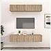 Mobili Tv 4 Pz Rovere Sonoma 80x30x30 Cm In Legno Multistrato - Foto miniatura 1