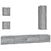 Set Di Mobili Porta Tv 5 Pz Grigio Sonoma In Legno Multistrato - Foto miniatura 2