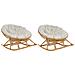 Set Di 2 Sedie A Dondolo Rattan Naturale E Beige Chiaro Orvieto - Foto miniatura 5