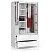Armadio A 2 Ante Battenti E Cassetti S90 con specchio, 90x51x180 cm, Colore Bianco - Foto miniatura 2
