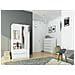 Armadio A 2 Ante Battenti E Cassetti S90 con specchio, 90x51x180 cm, Colore Bianco - Foto miniatura 6