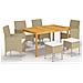 Set Mobili Da Pranzo Per Giardino 7 Pz Beige - Foto miniatura 1