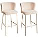 Set Di 2 Sedie Alte Mina Ii Bouclé Beige Chiaro - Foto miniatura 4