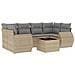 Set Divani Da Giardino 7 Pz Con Cuscini Beige In Polyrattan - Foto miniatura 2