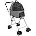 Passeggino Cani Pieghevole 2 Livelli Grigio 83x48x97cm Tessuto - Foto miniatura 8