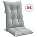 Cuscini Sedia Schiena Alta 6 Grigio Mélange 120x50x7 Tessuto - Foto miniatura 1