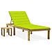 Lettino Da Giardino Con Tavolino Cuscino Legno Pino Impregnato - Foto miniatura 2
