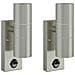 Lampade da Parete da Esterno con Sensore 2 pcs Argento Acciaio Inossidabile IP44 - Foto miniatura 1