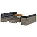 Set Divano da Giardino  11 Pezzi con Cuscini Grigio Poly Rattan Acacia, Divano da Giardino  2 Posti con Cuscini Grigio Poly Rattan, Set da Pranzo Giardino  3 Pezzi con Cuscini Grigio Poly Rattan Acacia - Foto miniatura 1