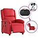 Poltrona Massaggio Elettrica Reclinabile Rosso Similpelle - Foto miniatura 6