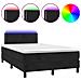 Letto a Molle con Materasso e LED Nero 120x190 cm in Velluto - Foto miniatura 1