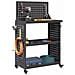 Carrello per Attrezzi con lo scaffale Nero 65 x 35 x 111 cm - Foto miniatura 3