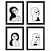 Set Di 4 Stampe Quattro Donne. Poster Con Disegni Di Donne. Senza Cornice A4 - Foto miniatura 1
