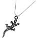 Piccola Collana Girocollo A Forma Di Salamandra Su Catena In Argento Antico Da 40 Cm - Foto miniatura 2