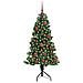 Albero di Natale Artificiale Angolare con 150 LED Verde 150 cm - Foto miniatura 3