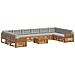 Set divani con cuscino 11 pcs Grigio Naturale e Chiaro - Foto miniatura 1