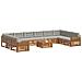 Set divani con cuscino 11 pcs Grigio Naturale e Chiaro - Foto miniatura 3