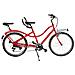 Bici Misura 26 Doppio Posto Telaio In Alluminio Bicicletta Linea Tandem Bibici Cambio 21v Completa Di Accessori Con Luci A Led - 47 Rosso - Foto miniatura 1