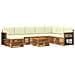 Set di divani da esterno con cuscino 7 pcs Naturale e Crema - Foto miniatura 1
