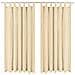2 Pz Tende In Micro Raso Con Passanti 140x245 Cm Beige - Foto miniatura 1