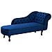 Chaise Longue Destra In Velluto Blu Nimes - Foto miniatura 15
