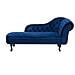 Chaise Longue Destra In Velluto Blu Nimes - Foto miniatura 1