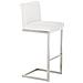 Sgabello Alto in Acciaio Inox Paros in Similpelle I Sgabello Bar Seduta 77 CM | Sgabello Design con Schienale E Poggiapiedi I Sedia Cucina Bianco - Foto miniatura 1