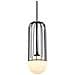 Lampada A Sospensione Moderna Nera 1 Luce Con Paralume Nero E Bianco, G9 - Foto miniatura 1