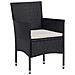 Set Mobili da Pranzo da Giardino 5 pz Nero Polyrattan e Acacia - Foto miniatura 4