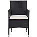 Set Mobili da Pranzo da Giardino 5 pz Nero Polyrattan e Acacia - Foto miniatura 9