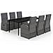 Set Mobili Da Pranzo Da Giardino 7 Pz Con Cuscini Grigio - Foto miniatura 2