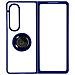 Cover Samsung Galaxy Z Fold4 Bimateria Anello Metallico Supporto Blu - Foto miniatura 1