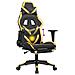 Sedia da Gaming Massaggiante Poggiapiedi Nero e Oro Similpelle - Foto miniatura 5