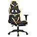 Sedia da Gaming Massaggiante Poggiapiedi Nero e Oro Similpelle - Foto miniatura 1