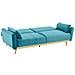 Cyano Divano Letto Trasformabile A 3 Posti In Velluto Blu - Foto miniatura 4