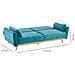 Cyano Divano Letto Trasformabile A 3 Posti In Velluto Blu - Foto miniatura 6