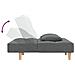 Divano Letto A 2 Posti Con 2 Cuscini Grigio Scuro In Tessuto - Foto miniatura 6