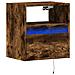 Mobile TV a Parete con Luci LED Rovere Fumo 41x31x45 cm - Foto miniatura 4