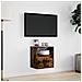 Mobile TV a Parete con Luci LED Rovere Fumo 41x31x45 cm - Foto miniatura 8