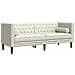 Divano Chesterfield Con Rinforzi 3 Posti Crema In Velluto - Foto miniatura 2