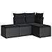 Lusso Casadino -  Set Divani Da Giardino 4 Pz Con Cuscini Nero In Polyrattan - Foto miniatura 1