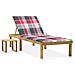 Lettino Da Giardino Con Tavolino Cuscino Legno Pino Impregnato - Foto miniatura 2